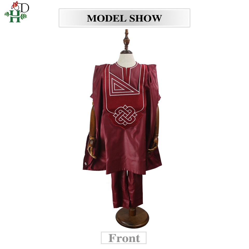 H&D No Cap African Children Clothes Dashiki Shirt Pant 3 Pieces Set Son Boy Suits 2021 South Africa Kids Red Clothing TZ3062 H&D No Cap African Children Clothes Dashiki Shirt Pant 3 Pieces Set Son Boy Suits 2021 South Africa Kids Red Clothing TZ3062