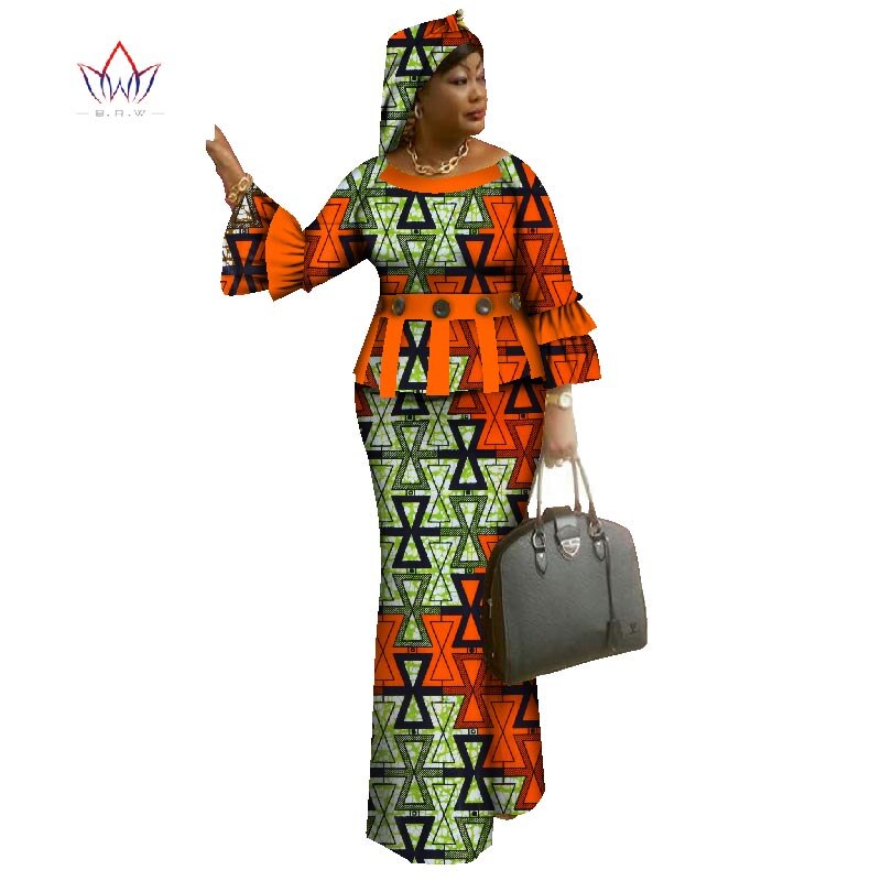 Summer Woman Long Maxi Skirt For Women African Dashiki For Women Bazin Riche Robe Longue Femme Plus Size Skirt Natural Wy1036