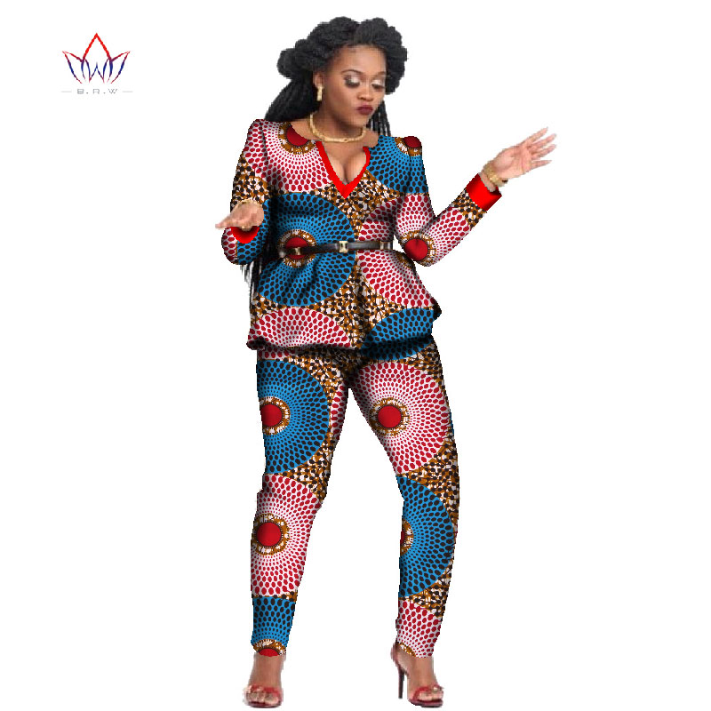 2 Piece Sets African Sets For Women New Africa Print Bazin Baggy Long Pants Work Style Dashiki Famous Suit Lady Outfits WY797 2 Piece Sets African Sets For Women New Africa Print Bazin Baggy Long Pants Work Style Dashiki Famous Suit Lady Outfits WY797