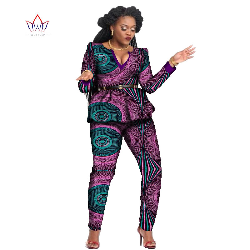 2 Piece Sets African Sets For Women New Africa Print Bazin Baggy Long Pants Work Style Dashiki Famous Suit Lady Outfits WY797 2 Piece Sets African Sets For Women New Africa Print Bazin Baggy Long Pants Work Style Dashiki Famous Suit Lady Outfits WY797