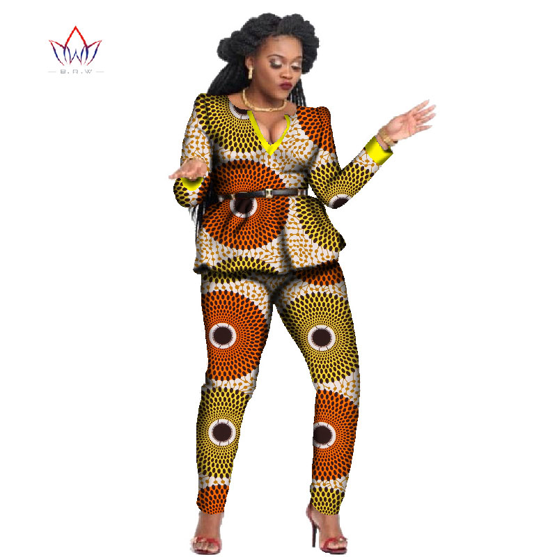 2 Piece Sets African Sets For Women New Africa Print Bazin Baggy Long Pants Work Style Dashiki Famous Suit Lady Outfits WY797 2 Piece Sets African Sets For Women New Africa Print Bazin Baggy Long Pants Work Style Dashiki Famous Suit Lady Outfits WY797