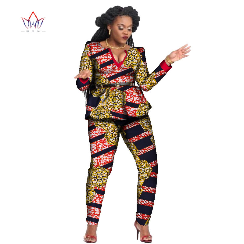 2 Piece Sets African Sets For Women New Africa Print Bazin Baggy Long Pants Work Style Dashiki Famous Suit Lady Outfits WY797 2 Piece Sets African Sets For Women New Africa Print Bazin Baggy Long Pants Work Style Dashiki Famous Suit Lady Outfits WY797