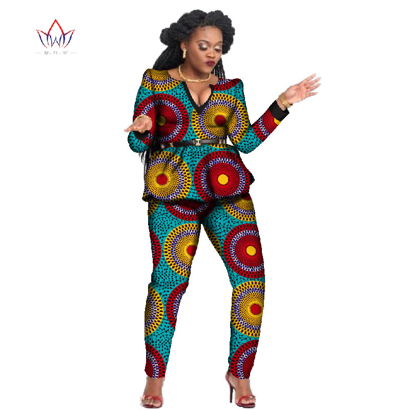 2 Piece Sets African Sets For Women New Africa Print Bazin Baggy Long Pants Work Style Dashiki Famous Suit Lady Outfits WY797 2 Piece Sets African Sets For Women New Africa Print Bazin Baggy Long Pants Work Style Dashiki Famous Suit Lady Outfits WY797