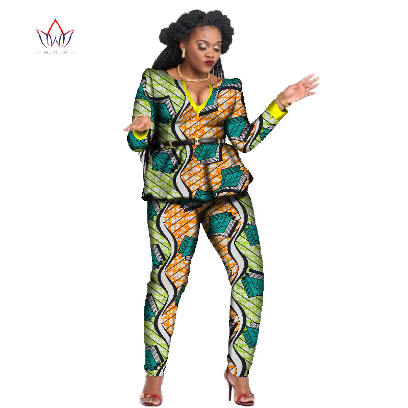 2 Piece Sets African Sets For Women New Africa Print Bazin Baggy Long Pants Work Style Dashiki Famous Suit Lady Outfits WY797 2 Piece Sets African Sets For Women New Africa Print Bazin Baggy Long Pants Work Style Dashiki Famous Suit Lady Outfits WY797