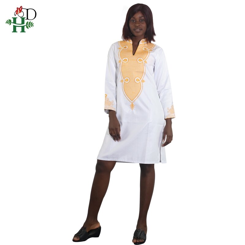 H&D 2021 Mens Clothes African Clothing For Men Women Couple Dress White Robes Dashiki Embroidery Kids Boy Family Clothes 3033
