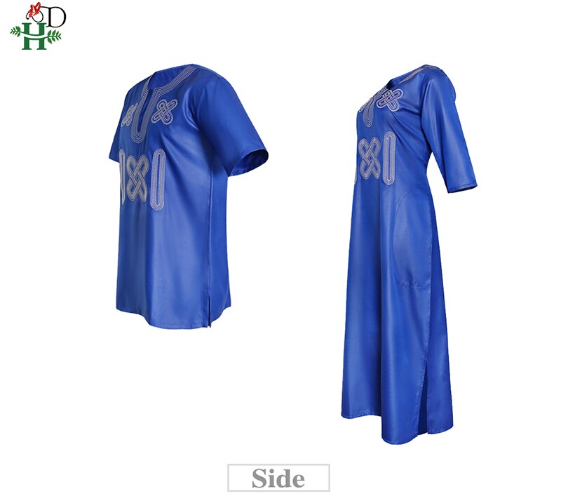 H&D 2021 Fashion Couple Clothes African Dress For Women Embroidery Dashiki Men Shirt Short Sleeve Tops Wedding Party Outfit Robe H&D 2021 Fashion Couple Clothes African Dress For Women Embroidery Dashiki Men Shirt Short Sleeve Tops Wedding Party Outfit Robe