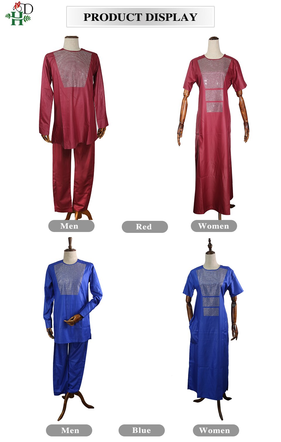 H&D African Couple Clothes Suits Long Dresses For Women African Men Dashiki Shirt Pant Set 2021 New Clothing With Shining Stones H&D African Couple Clothes Suits Long Dresses For Women African Men Dashiki Shirt Pant Set 2021 New Clothing With Shining Stones