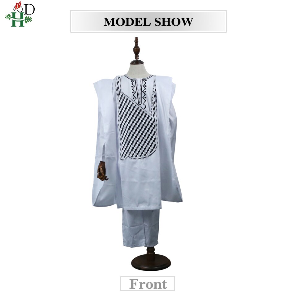 H&D No Cap African Clothes Men Dashiki Father Son Boy Kids Suits Shirt Pant 3 Pieces Set Embroidery White African Mens Clothing H&D No Cap African Clothes Men Dashiki Father Son Boy Kids Suits Shirt Pant 3 Pieces Set Embroidery White African Mens Clothing