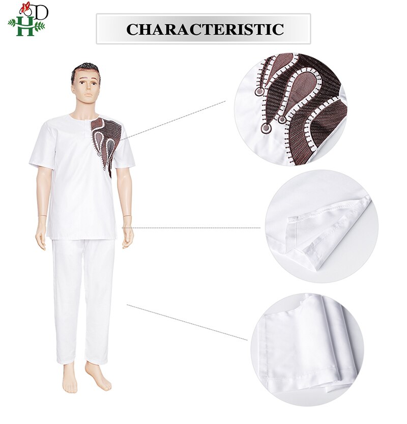 H&D African Couples Clothing Dashiki Shirt Pants Women 2 pieces Suit Men Agbada T-shirt Traditional Embroidery Robe Africaine H&D African Couples Clothing Dashiki Shirt Pants Women 2 pieces Suit Men Agbada T-shirt Traditional Embroidery Robe Africaine