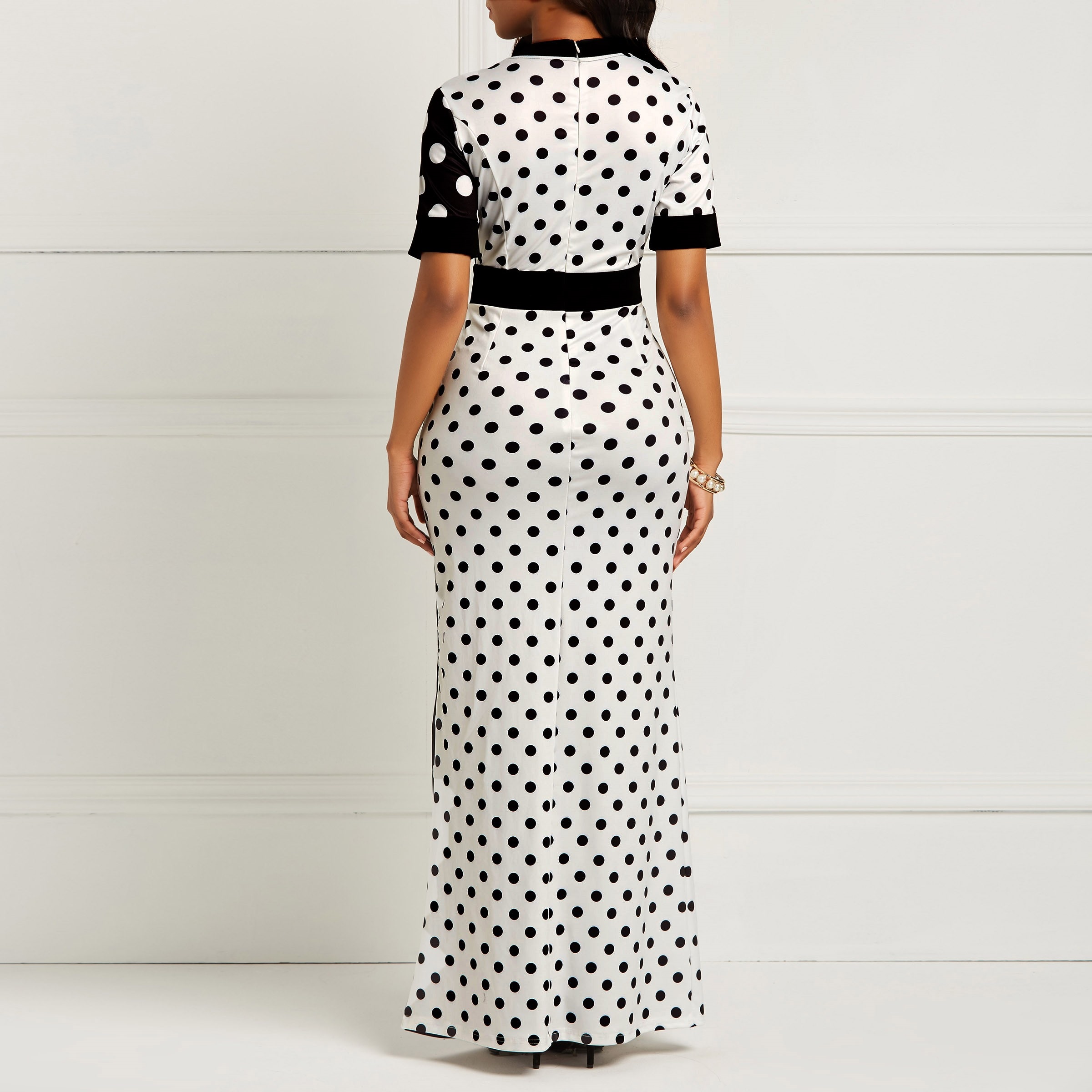 African Dresses for Women Dashiki Polka Dot African Clothes Plus Size Summer White Black Printed Retro Bodycon Long Africa Dress African Dresses for Women Dashiki Polka Dot African Clothes Plus Size Summer White Black Printed Retro Bodycon Long Africa Dress