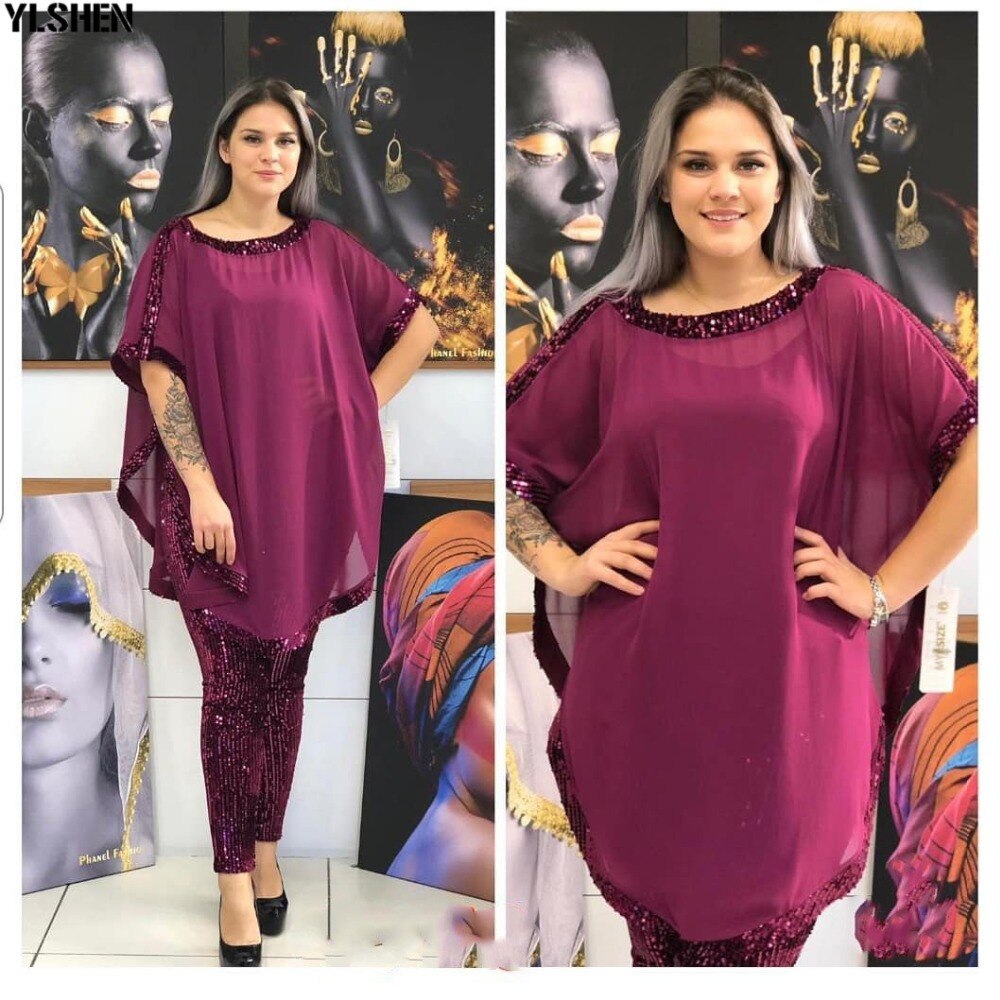 African Dresses for Women 3 Piece Set Dashiki Sequined Top Pants African Clothes Bazin Broder Riche Fashion Robe Africaine Femme African Dresses for Women 3 Piece Set Dashiki Sequined Top Pants African Clothes Bazin Broder Riche Fashion Robe Africaine Femme