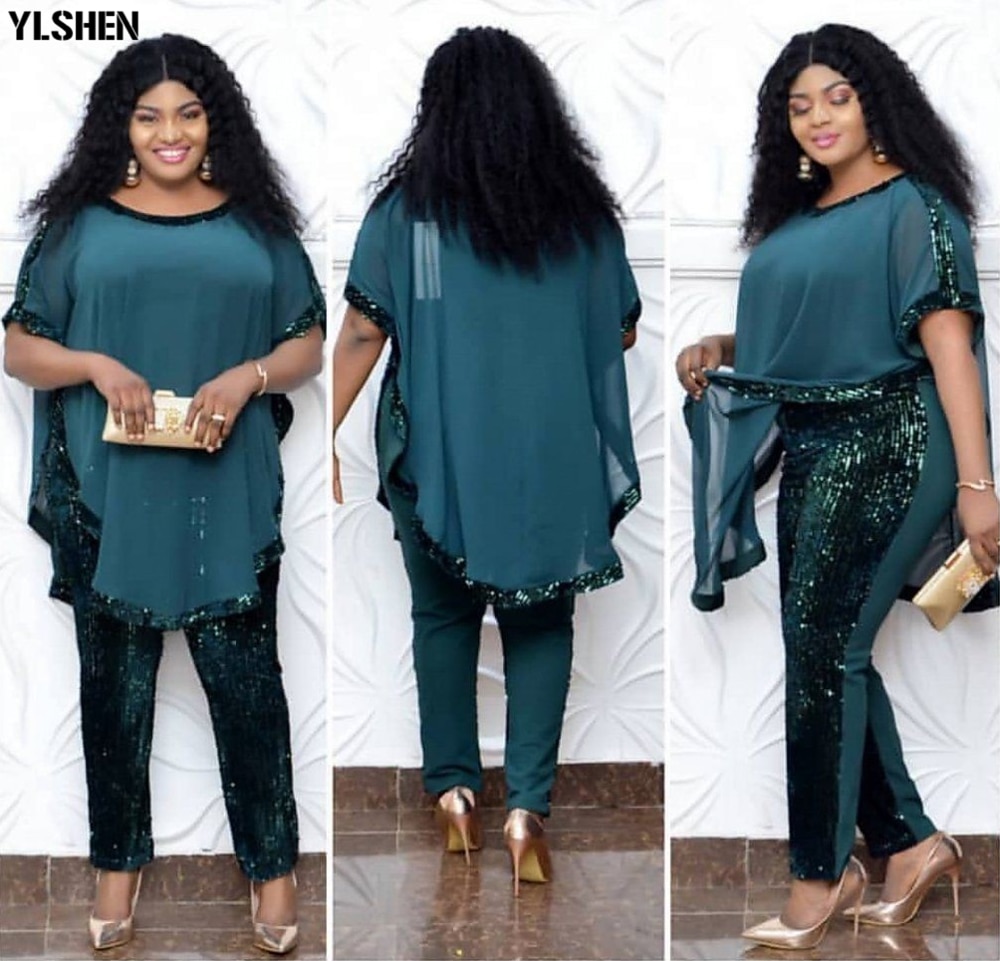 African Dresses for Women 3 Piece Set Dashiki Sequined Top Pants African Clothes Bazin Broder Riche Fashion Robe Africaine Femme African Dresses for Women 3 Piece Set Dashiki Sequined Top Pants African Clothes Bazin Broder Riche Fashion Robe Africaine Femme
