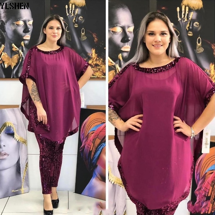 African Dresses for Women 3 Piece Set Dashiki Sequined Top Pants African Clothes Bazin Broder Riche Fashion Robe Africaine Femme African Dresses for Women 3 Piece Set Dashiki Sequined Top Pants African Clothes Bazin Broder Riche Fashion Robe Africaine Femme