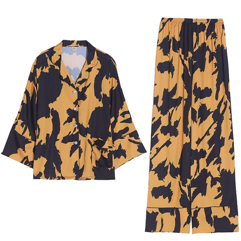 2021 New pyjamas loungewear Sleepwear silk Women’s home clothes two piece sets nighty for ladies Long Sleeve Sleeping Shirt 2021 New pyjamas loungewear Sleepwear silk Women's home clothes two piece sets nighty for ladies Long Sleeve Sleeping Shirt