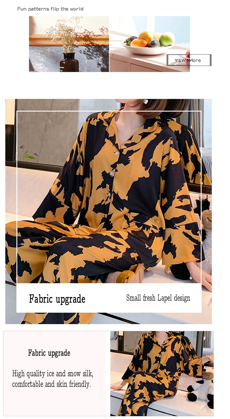 2021 New pyjamas loungewear Sleepwear silk Women's home clothes two piece sets nighty for ladies Long Sleeve Sleeping Shirt 2021 New pyjamas loungewear Sleepwear silk Women's home clothes two piece sets nighty for ladies Long Sleeve Sleeping Shirt