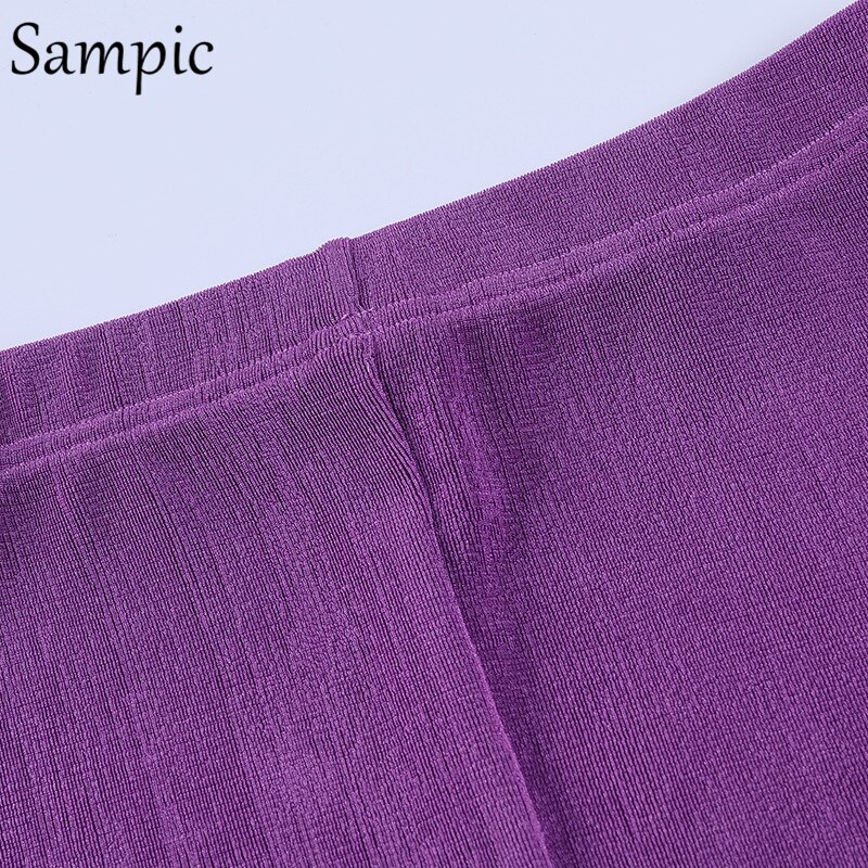 Sampic Sexy Women Casual Summer Beach Split Midi Skirt Set Halter Tops And Bodycon Club Skirt Suit Two Piece Set Outfits