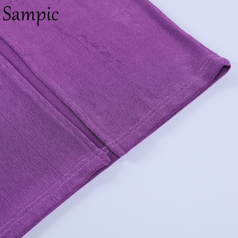 Sampic Sexy Women Casual Summer Beach Split Midi Skirt Set Halter Tops And Bodycon Club Skirt Suit Two Piece Set Outfits