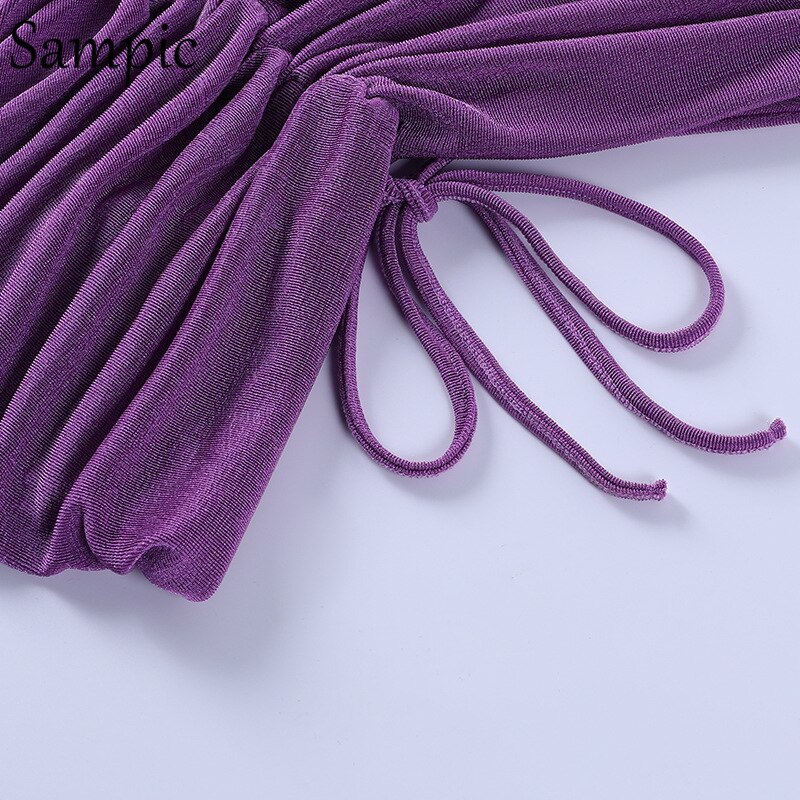 Sampic Sexy Women Casual Summer Beach Split Midi Skirt Set Halter Tops And Bodycon Club Skirt Suit Two Piece Set Outfits